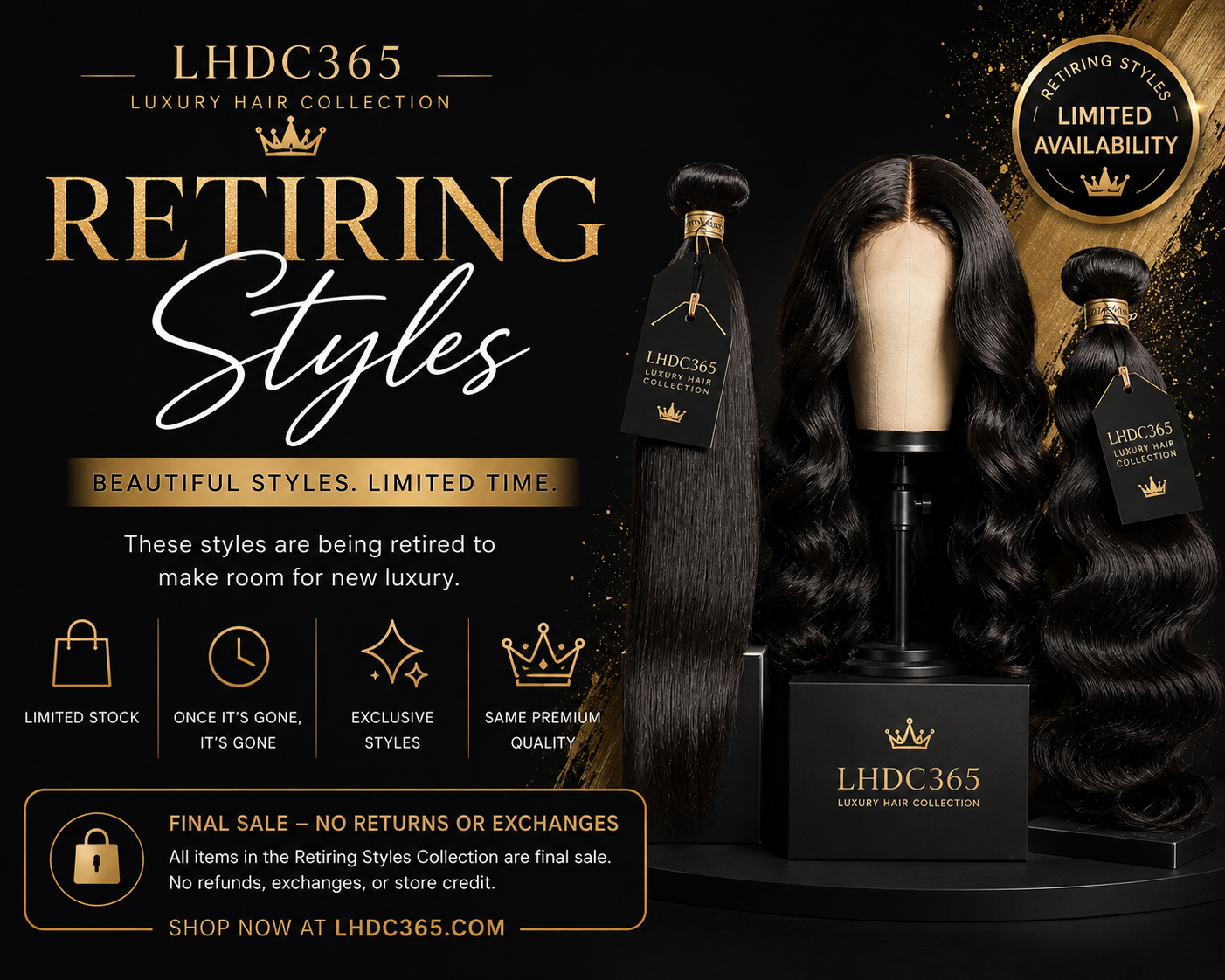 Retiring Styles -  Final sale. No refunds, exchanges, or store credit